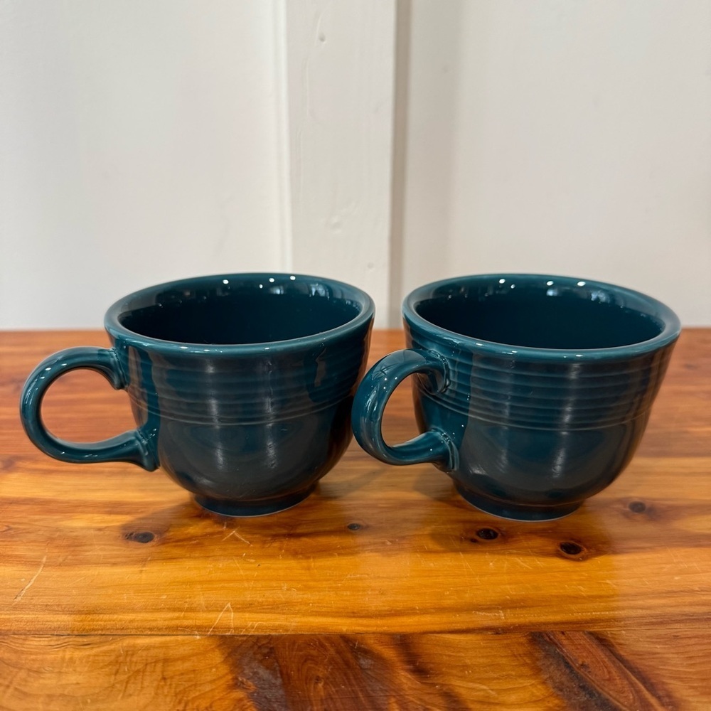 Homer Laughlin Juniper Green Fiesta Fiestaware Teacup Set of 2
